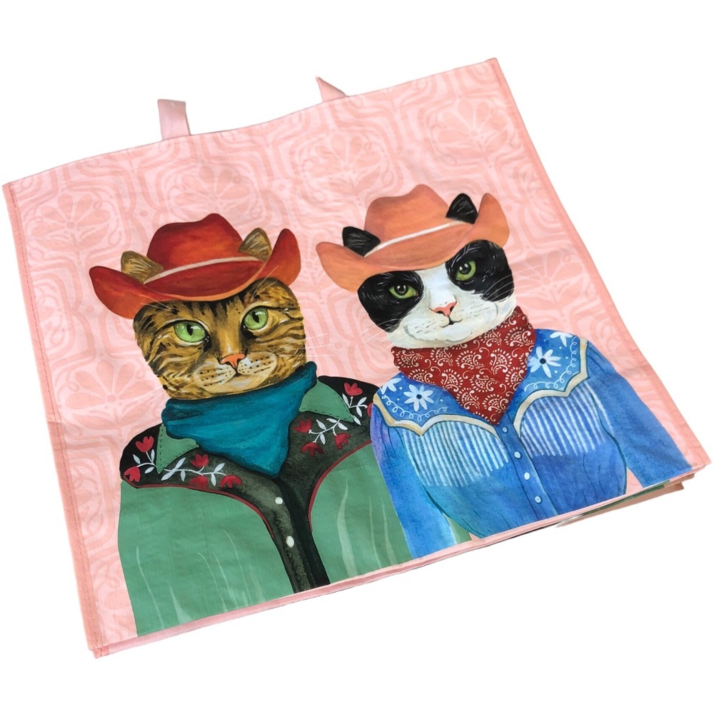 Mr & Mrs Cowboy Cats Shopping Tote Bag